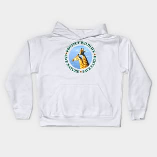 Wildlife Conservation Earth Day Giraffes Kids Hoodie